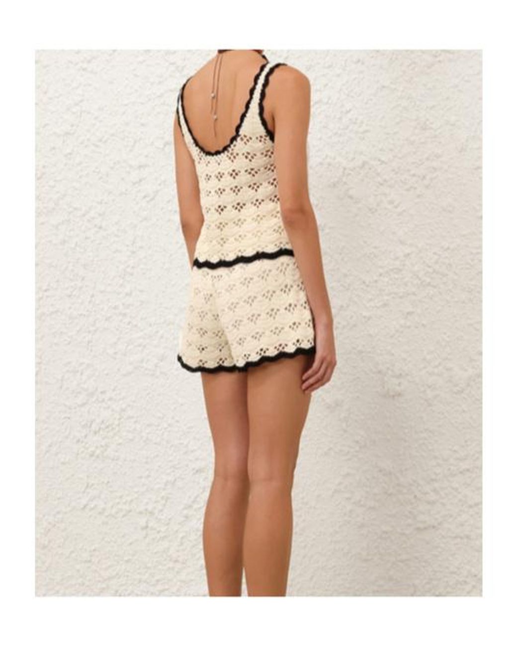 Zimmermann Natural Rhiannon Scoop Neck Crochet Tank