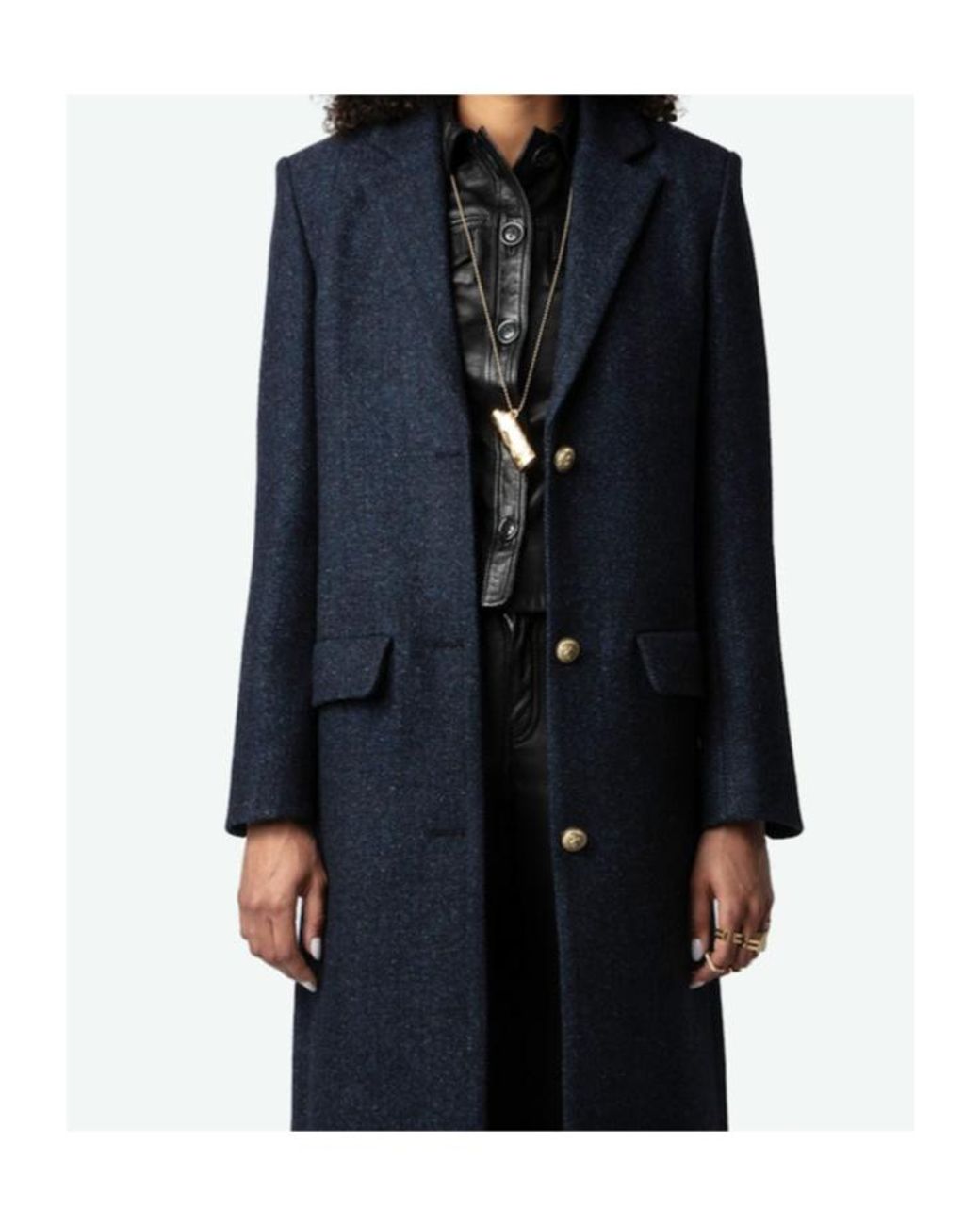 Zadig & Voltaire Blue Mio Single-Breasted Coat