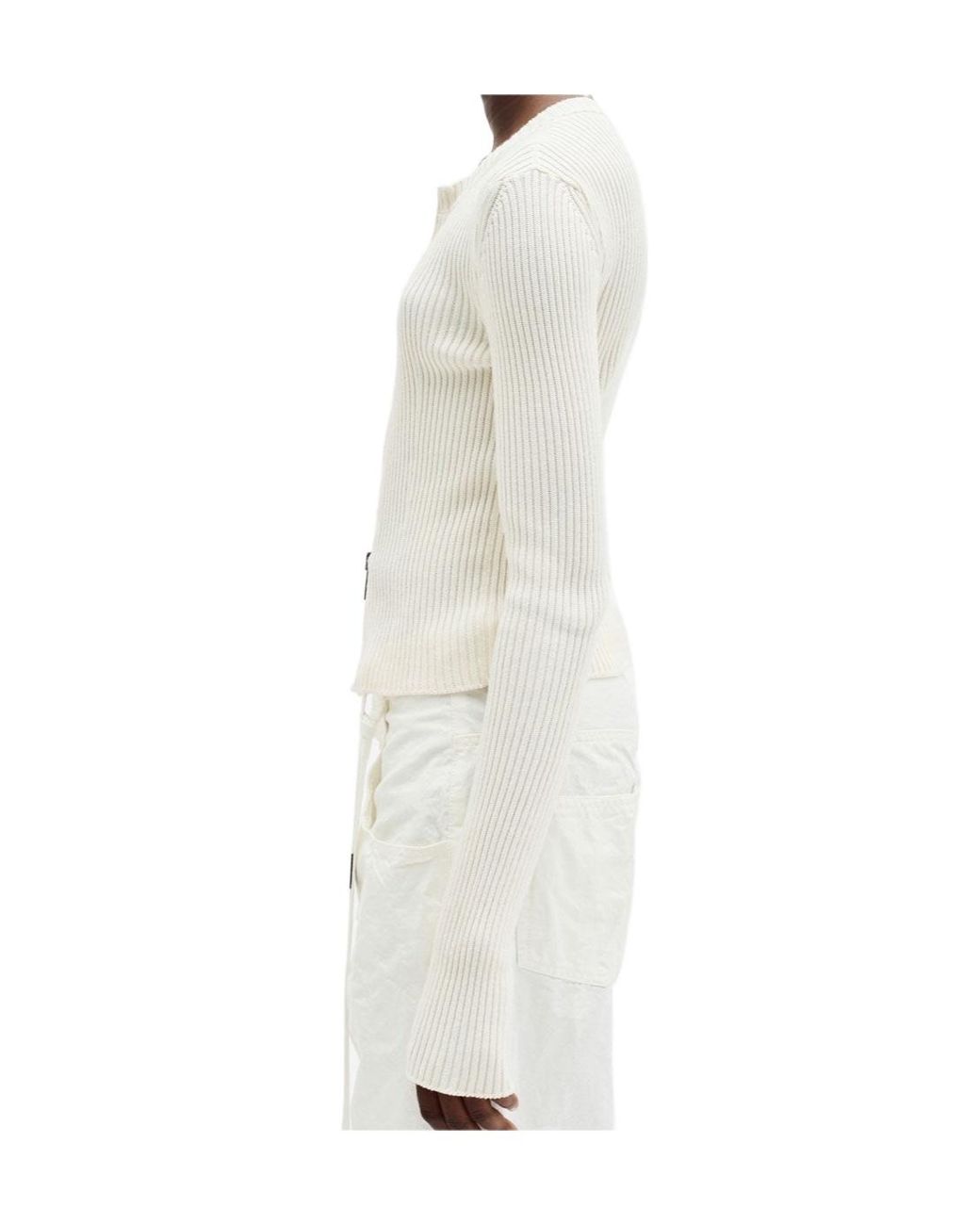 Ann Demeulemeester White Terna Zip-Up Cardigan