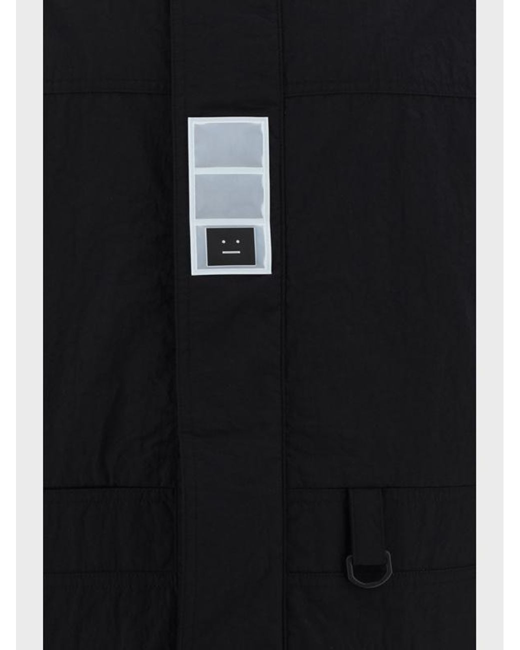 Acne Black Face-Patch Hooded Jacket for men