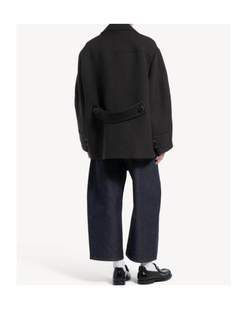 Balenciaga Black Short Peacoat for men