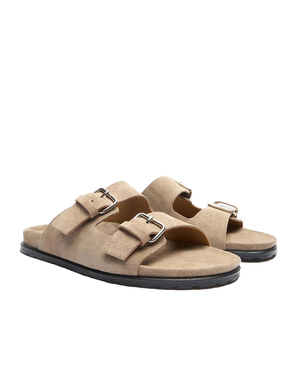 Scarosso Brown Enea Buckled Slip-On Sandals for men