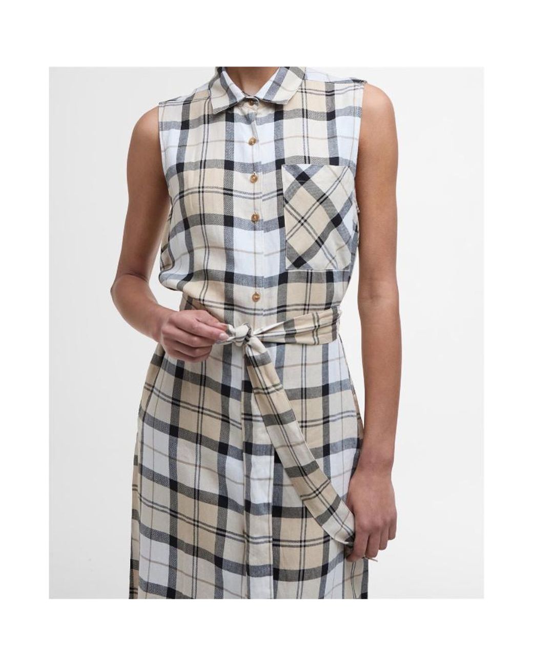 Barbour White Agnes Midi Dress