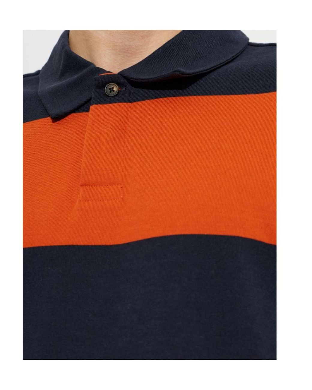 Paul Smith Orange Ps Paul Smith Striped Long-Sleeve Polo Shirt for men