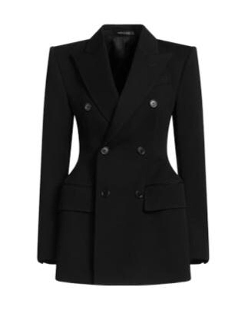 Balenciaga Black Peak-Lapel Double-Breasted Blazer