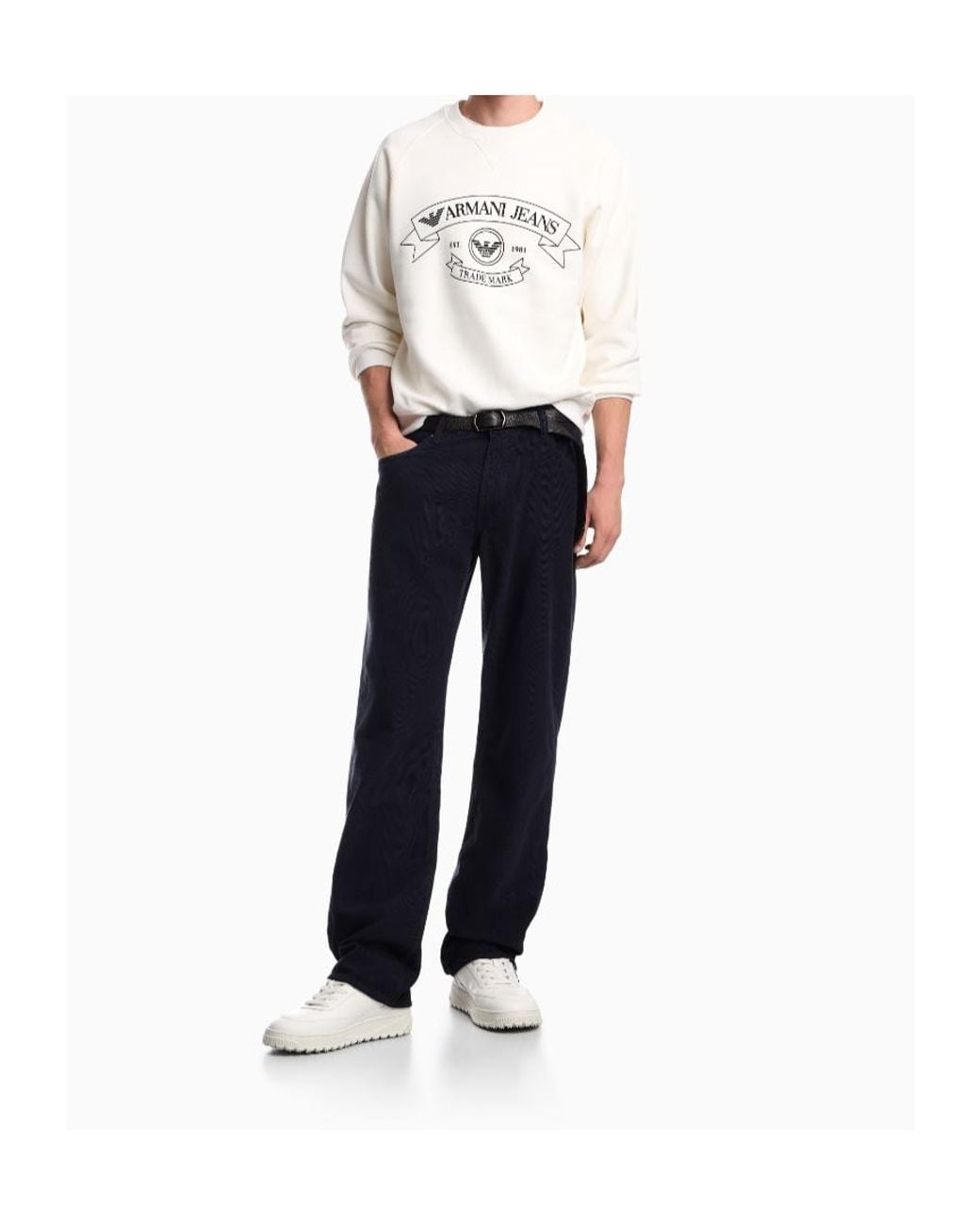 Emporio Armani Blue Regular Fit Five-Pocket Trousers for men