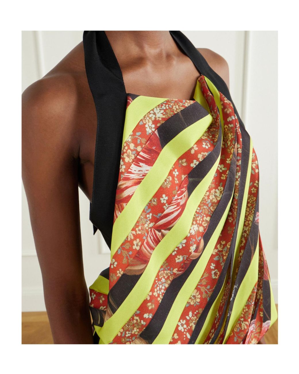 Dries Van Noten Metallic Printed Satin Maxi Dress