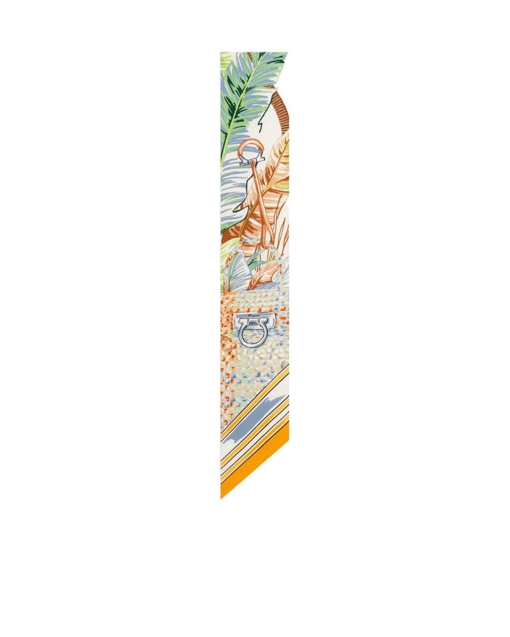 Ferragamo Metallic Ferragamo Felindra Printed Mini Scarf