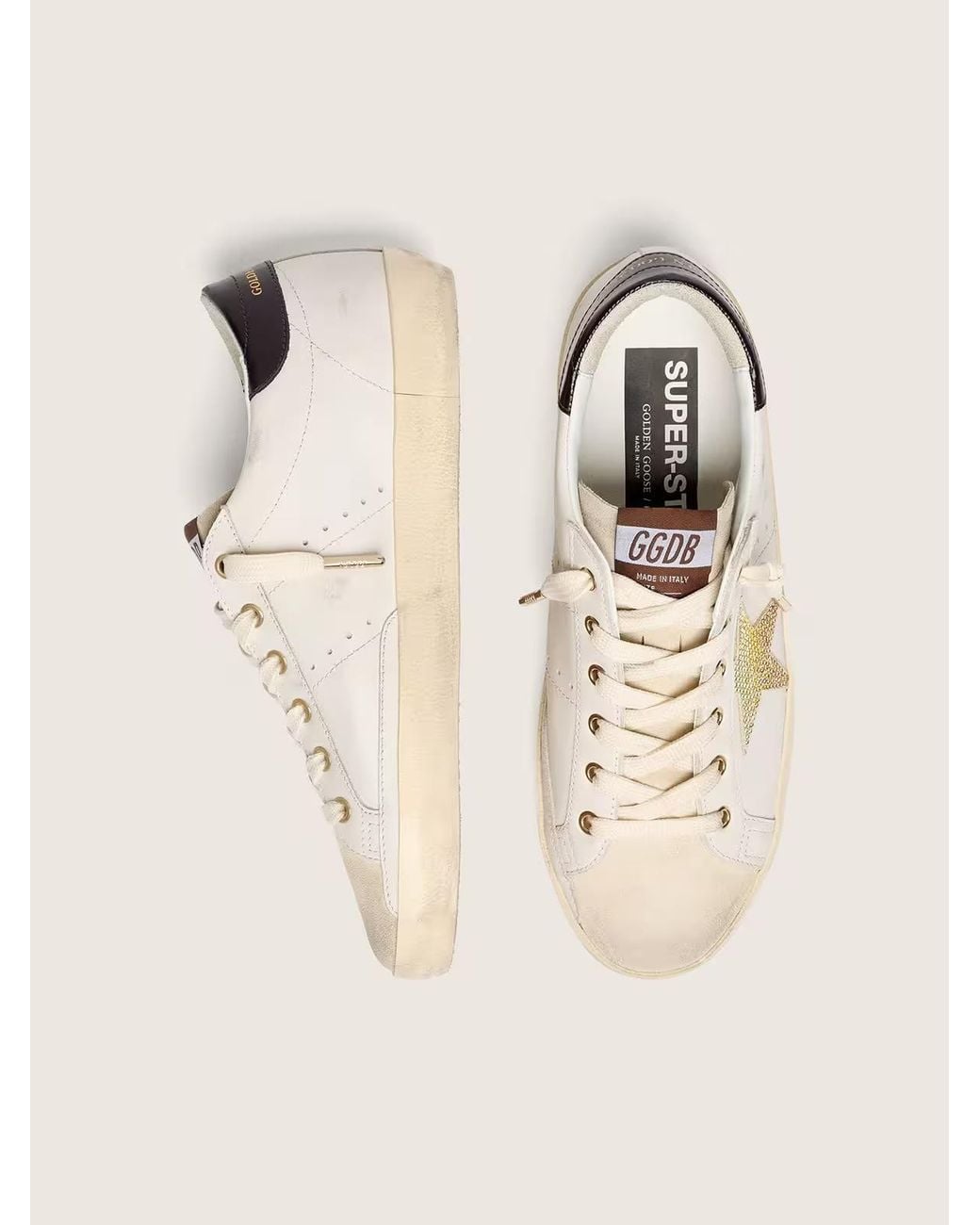 Golden Goose Deluxe Brand Natural Super Star Low-Top Sneakers