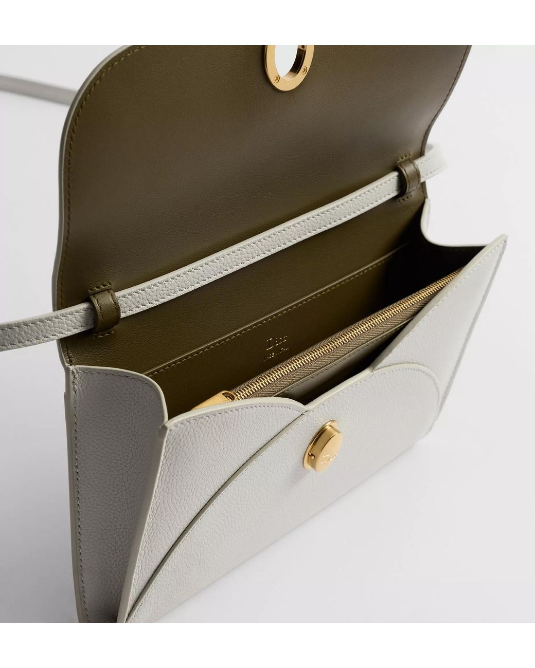 Dior Gray Medaillon Envelope Pouch With Strap