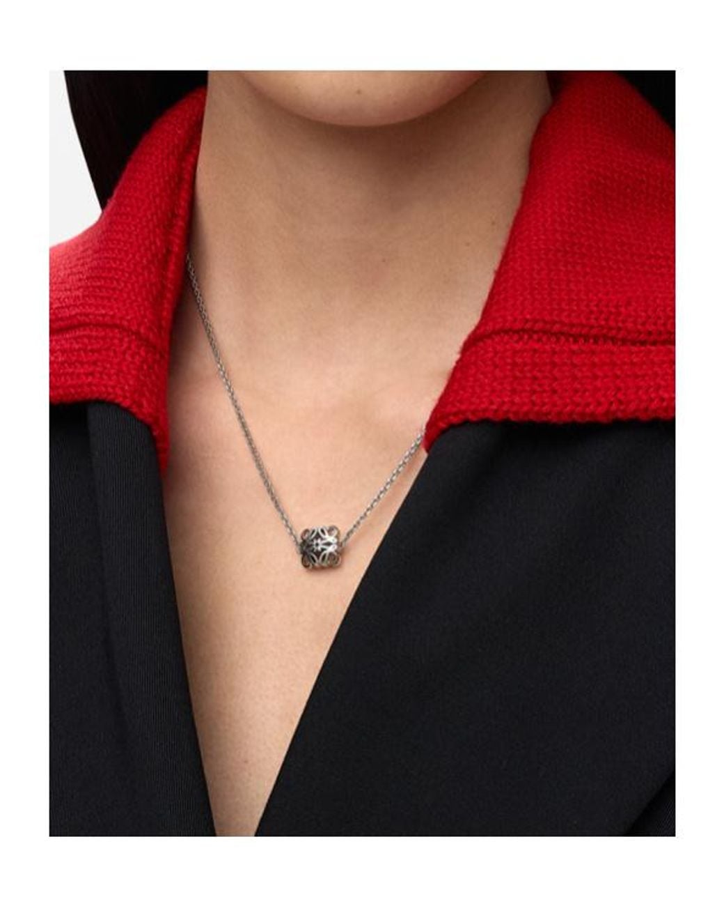 Loewe White Logo Necklace