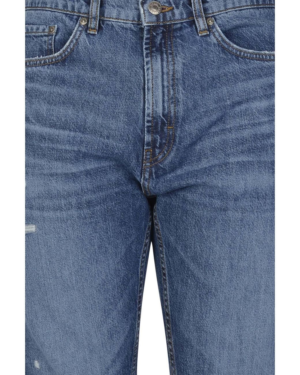 Boss Blue Hugo Straight Leg Distressed Jeans for men