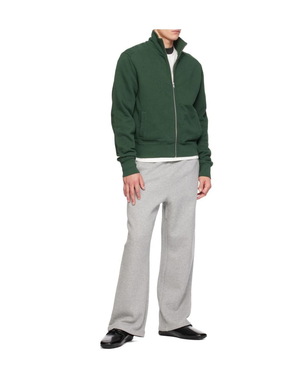 Entire studios Green Stand-Collar Zip-Up Sweatshirt for men
