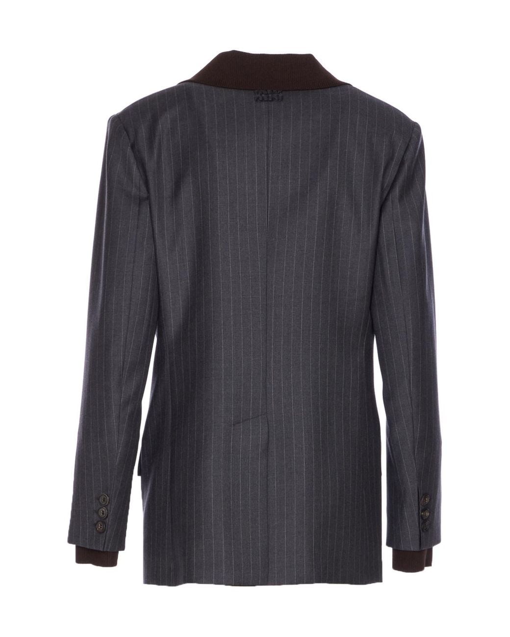 Miu Miu Black Wool Pinstripe Blazer