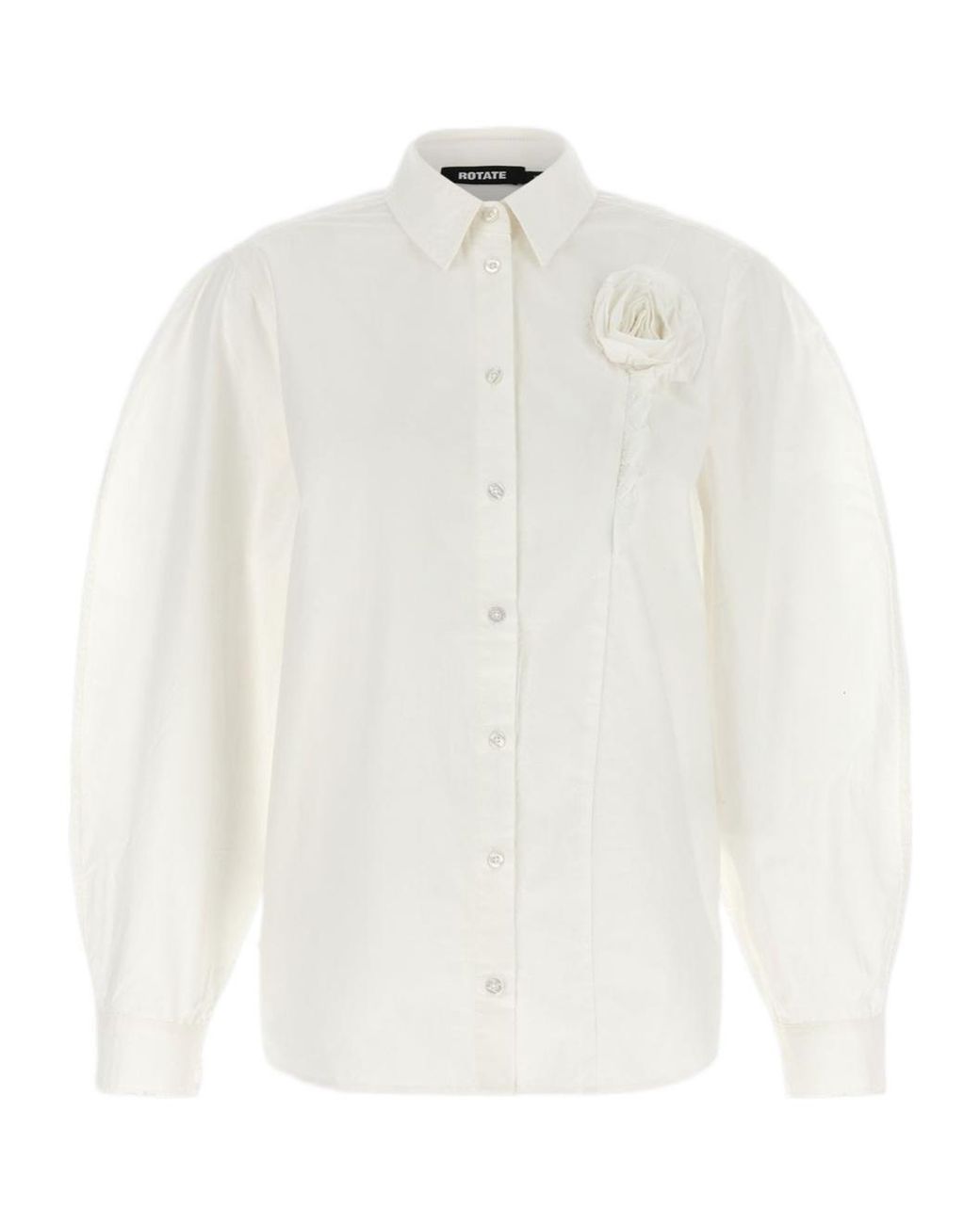 ROTATE BIRGER CHRISTENSEN White Oversized 3D Floral Shirt