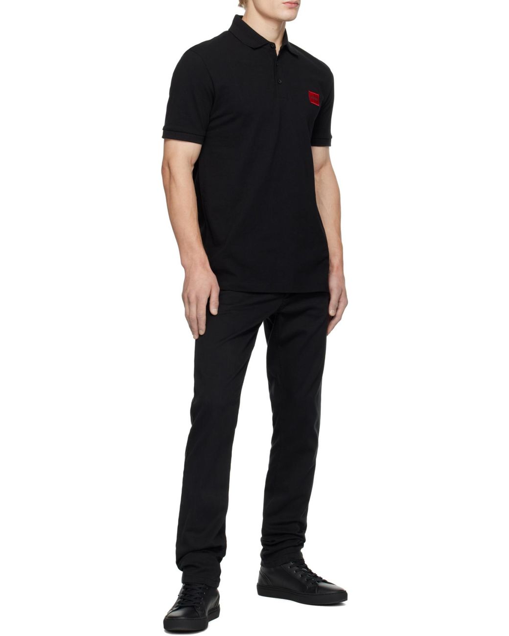 Boss Black Hugo Logo Patch Short-Sleeved Polo Shirt for men