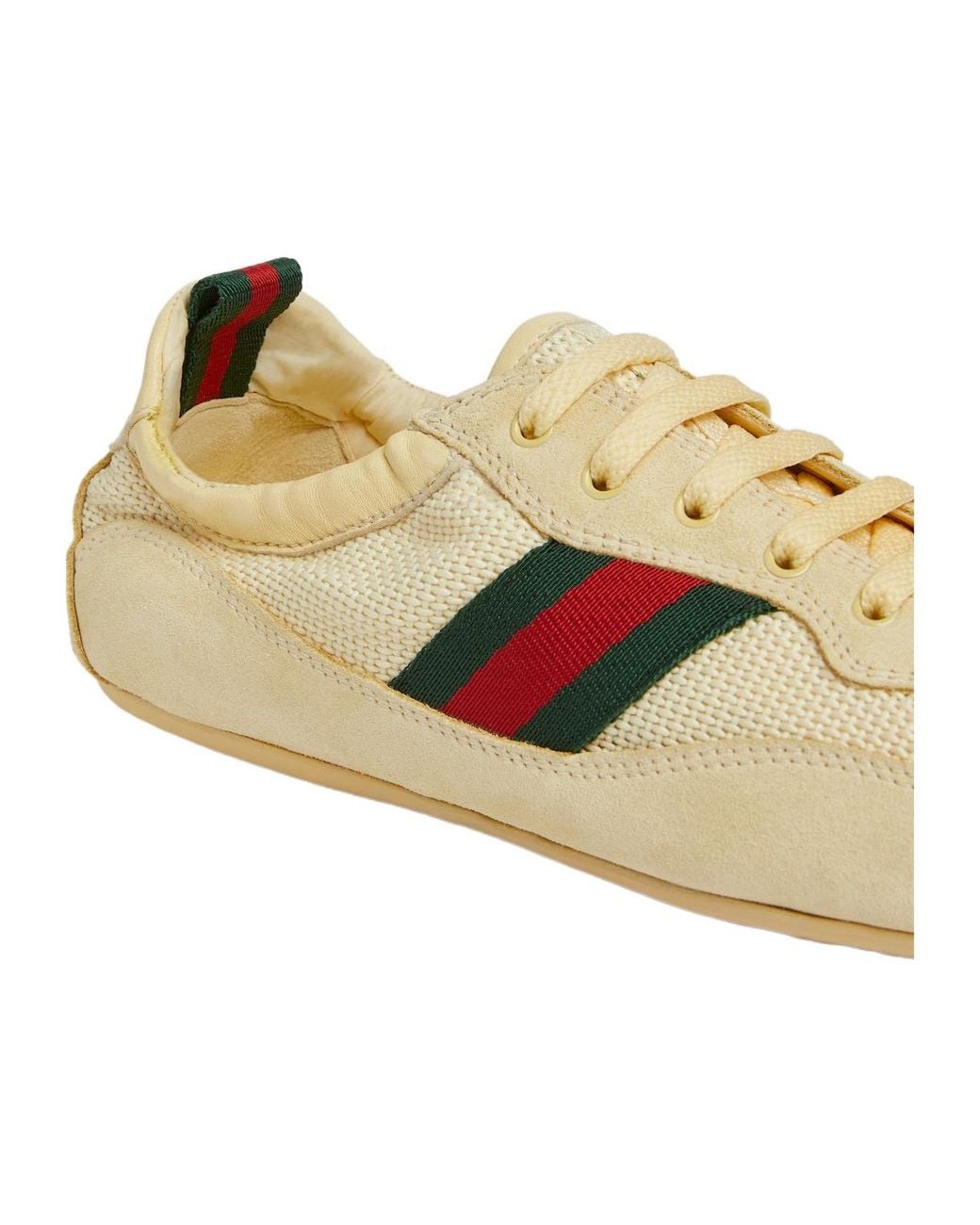 Gucci Natural Shift Lace-Up Sneakers