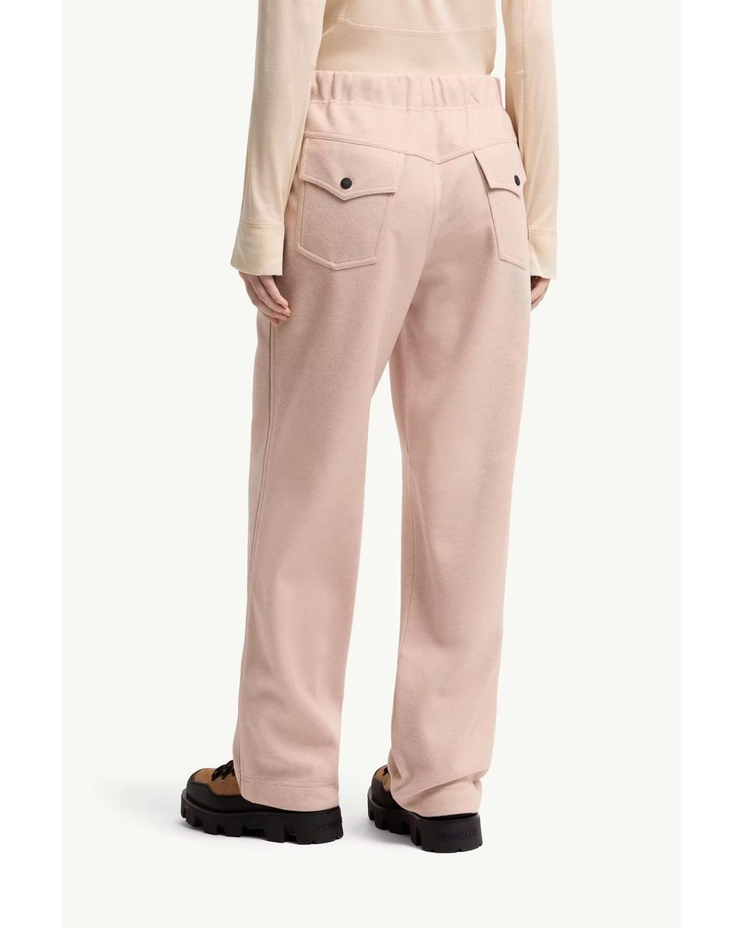 Moncler Pink Grenoble Drawstring Flannel Pants
