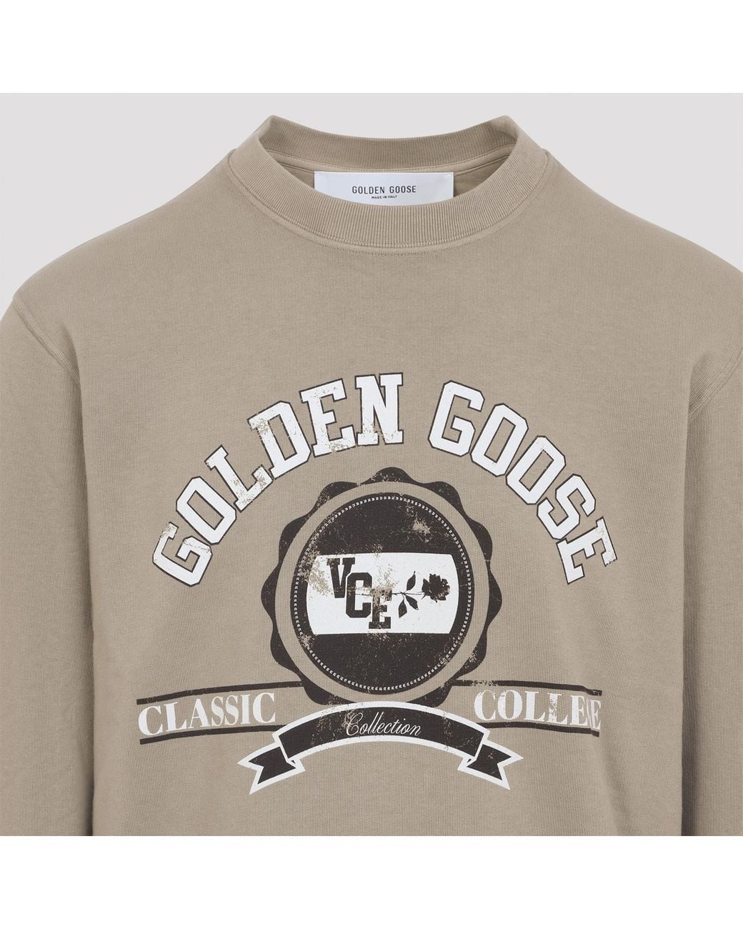 Golden Goose Deluxe Brand Gray Logo Cotton Sweatshirt for men