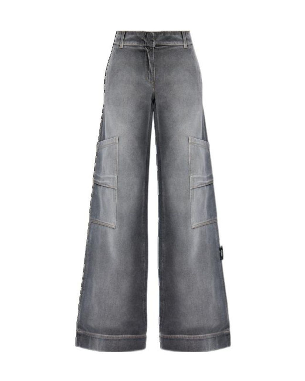 Off-White c/o Virgil Abloh Gray Denim Toybox Cargo Pants