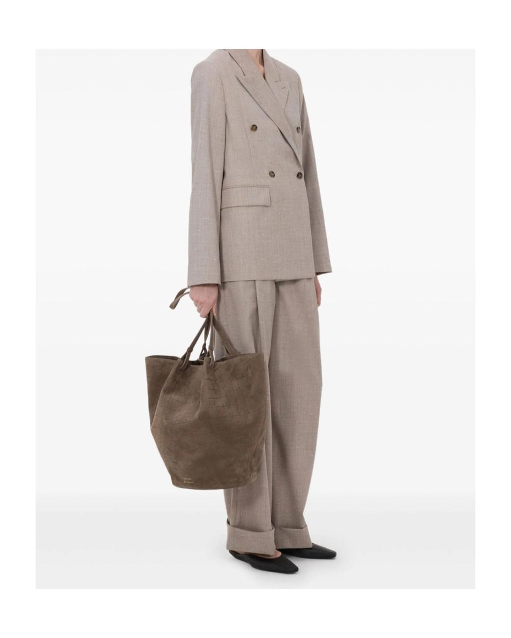 Loulou de Saison Gray Norma Double-Breasted Blazer