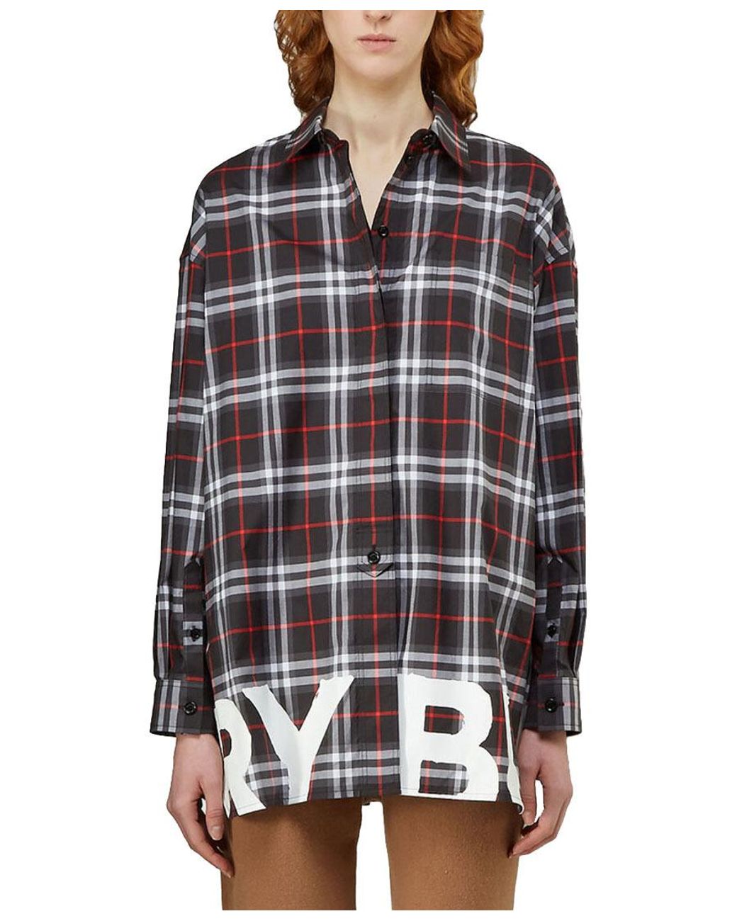 Burberry Multicolor Logo-Print Checked Shirt
