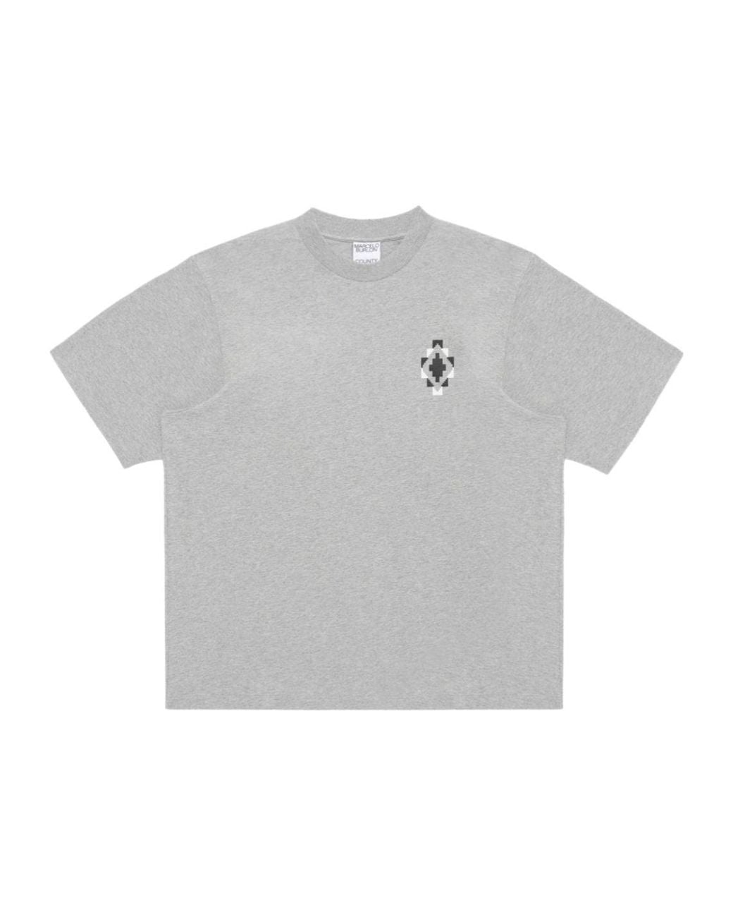 Marcelo Burlon Gray County Of Milan Bandana Cross Crewneck T-Shirt for men
