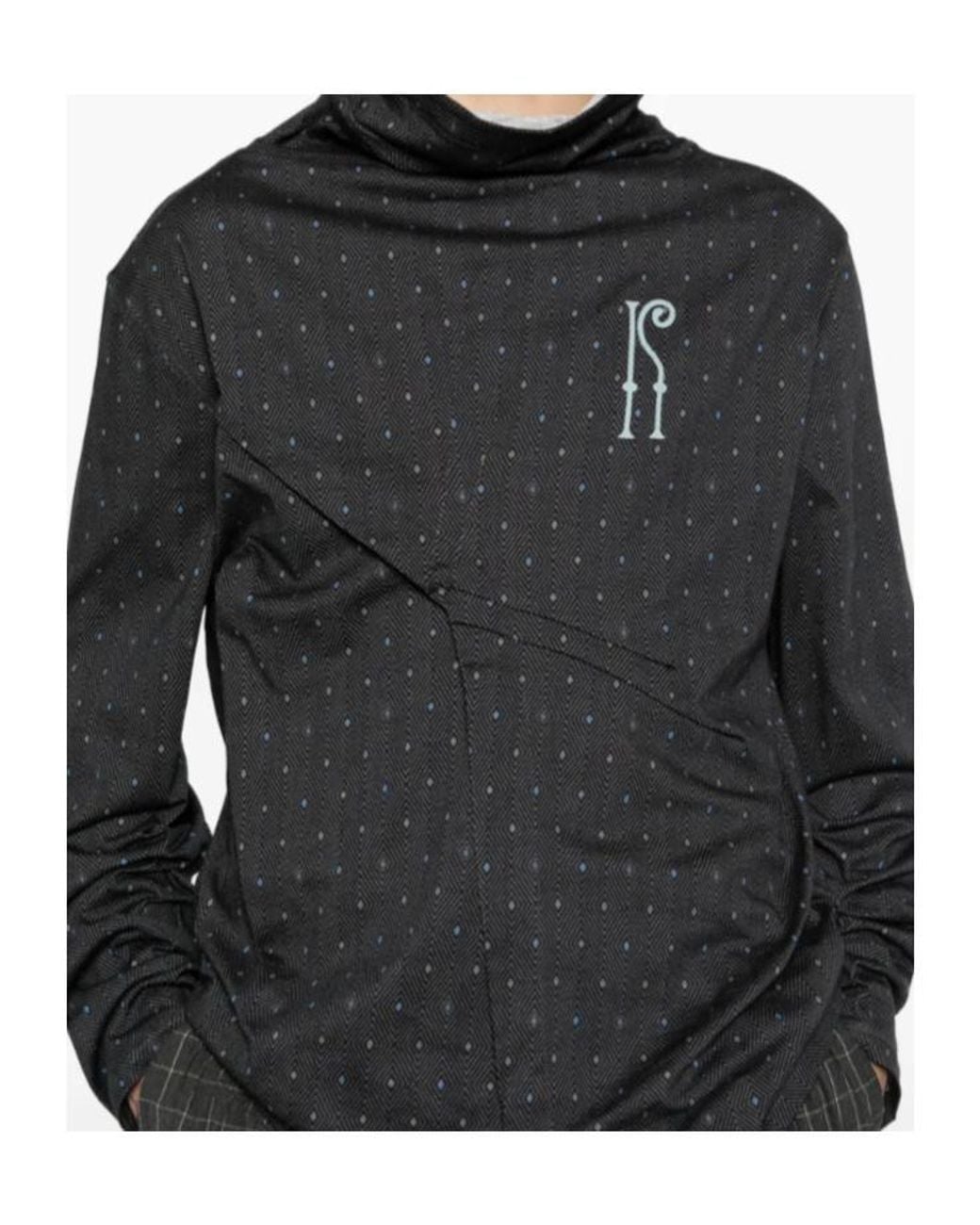 Kiko Kostadinov Black Draped Patterned Knitted Sweater for men
