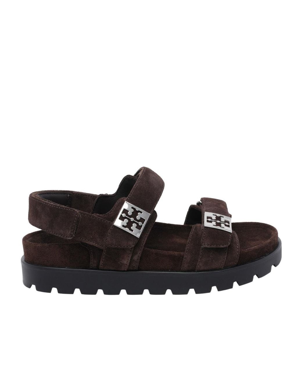 Tory Burch Black Mellow Sport Logo Flat Sandals