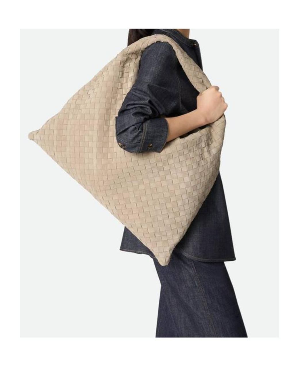 Bottega Veneta Gray Hop Large Tote Bag