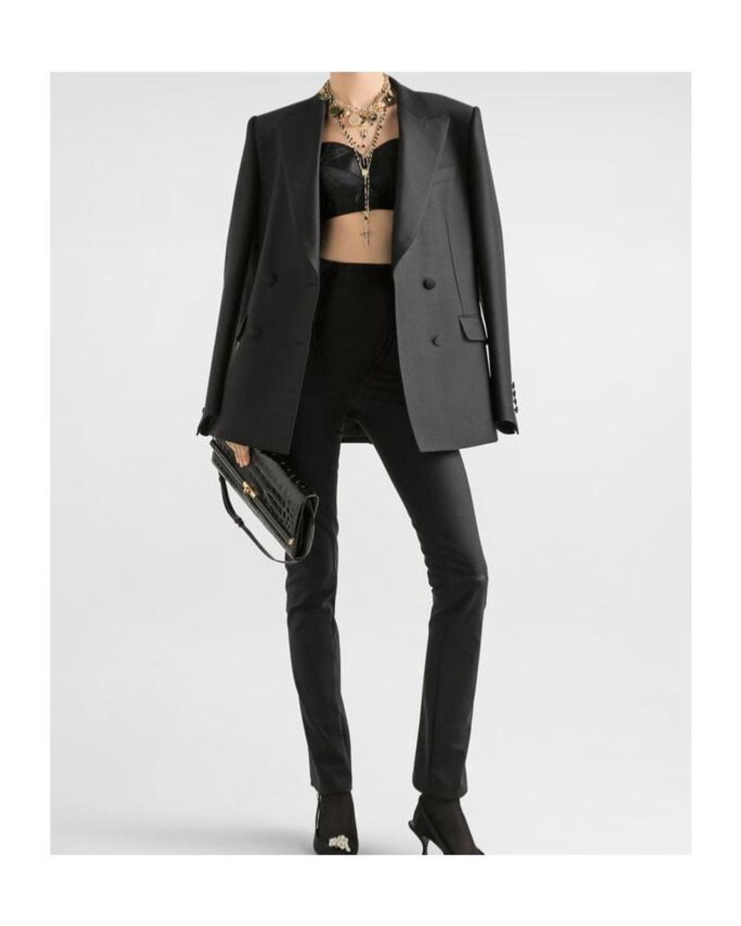 Dolce & Gabbana Black Double Breasted Long Sleeved Blazer