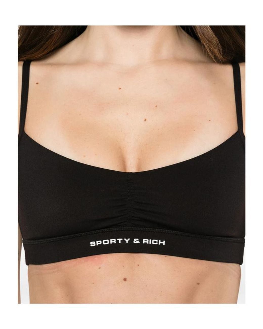 Sporty & Rich Black Thin-Strapped Bra
