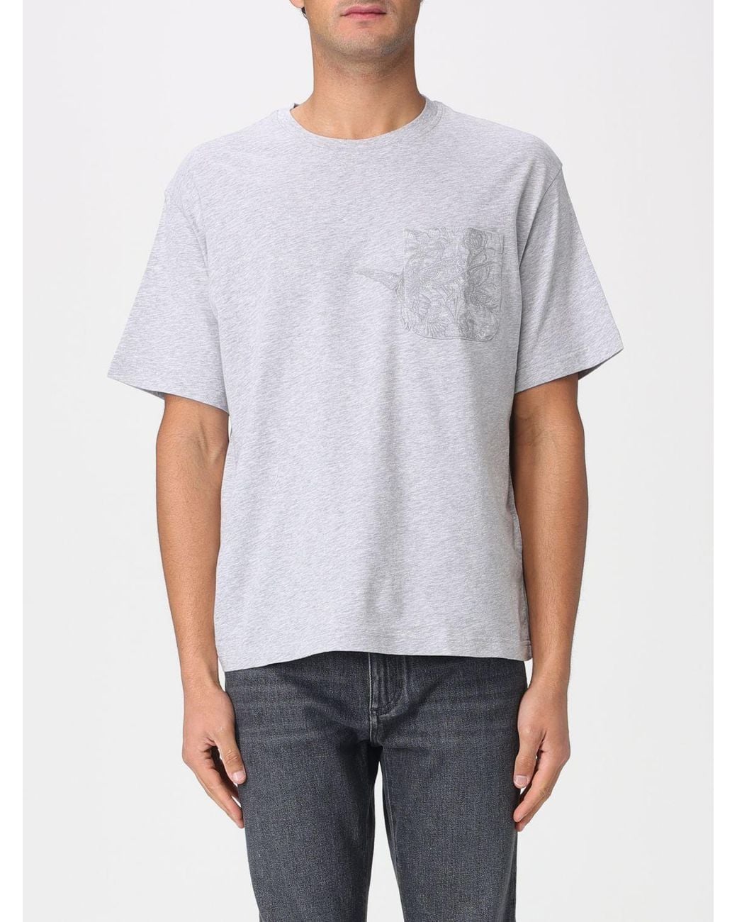 Etro White Regular Fit Crewneck T-Shirt for men