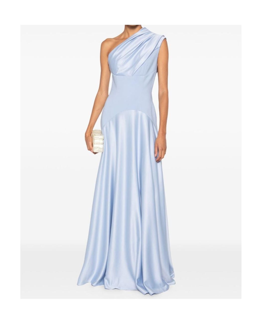 Solace London Blue Gabriela One-Shoulder Maxi Dress