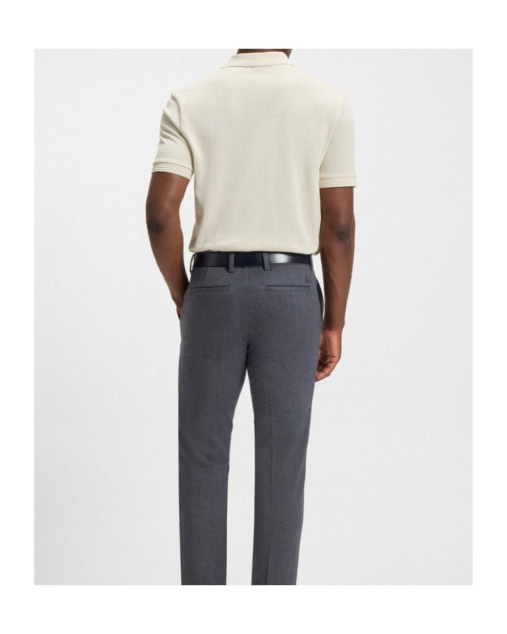 Boss White Cotton Polo Shirt for men
