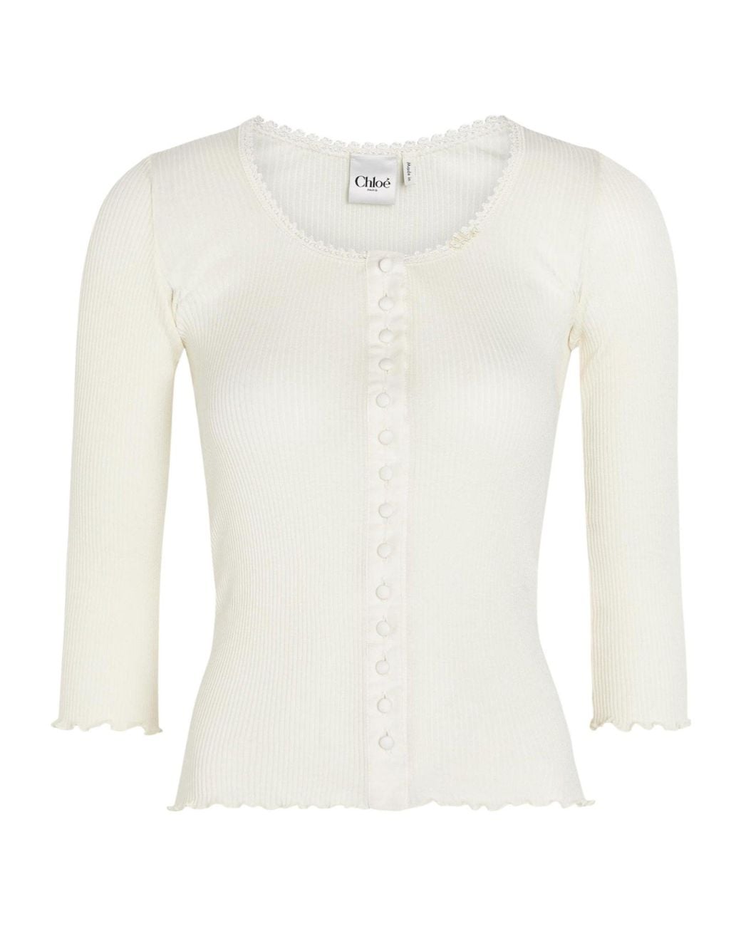 Chloé White Lightweight Knit Top