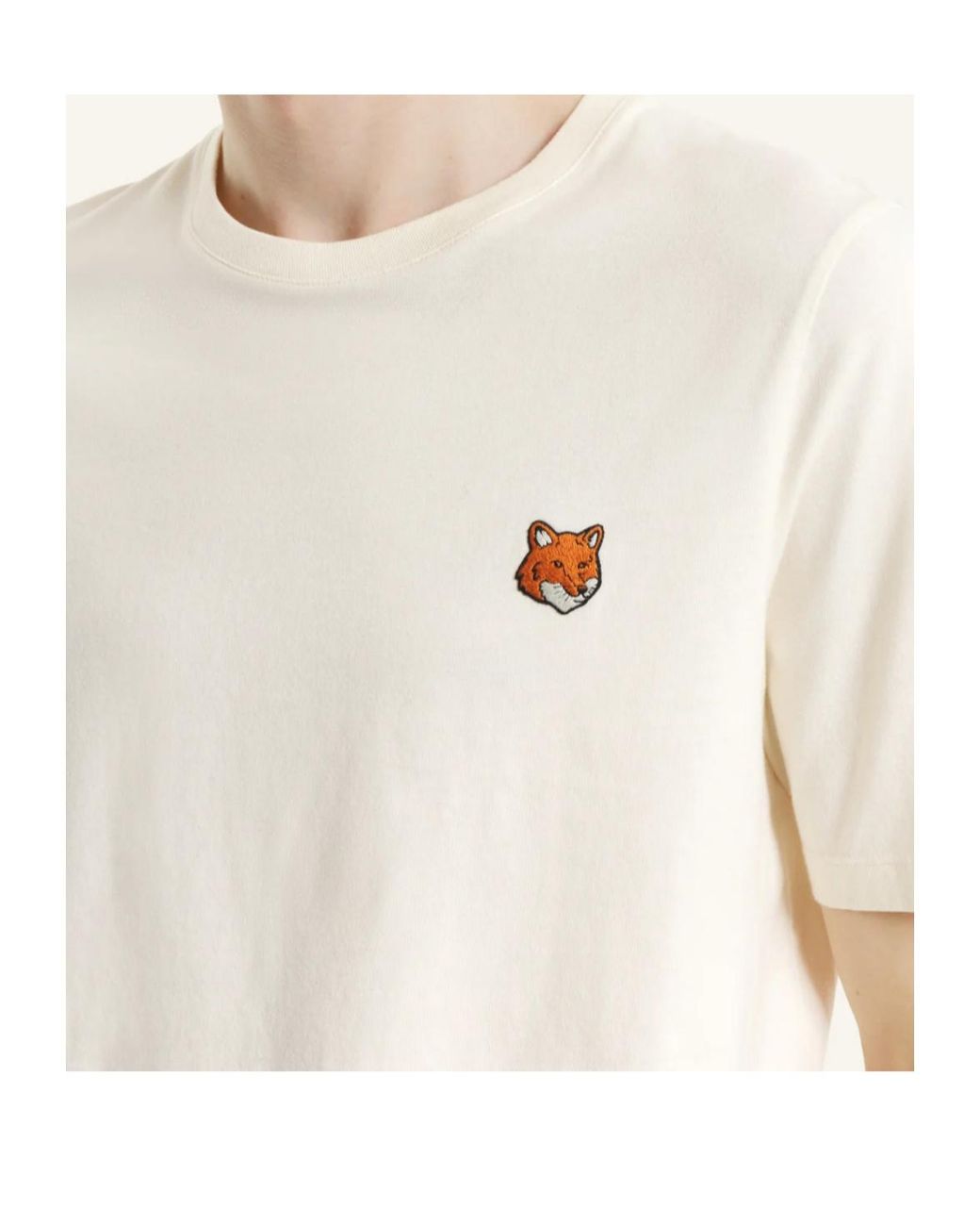 Maison Kitsuné White Maison Kitsuné Fox Head Regular T-Shirt for men