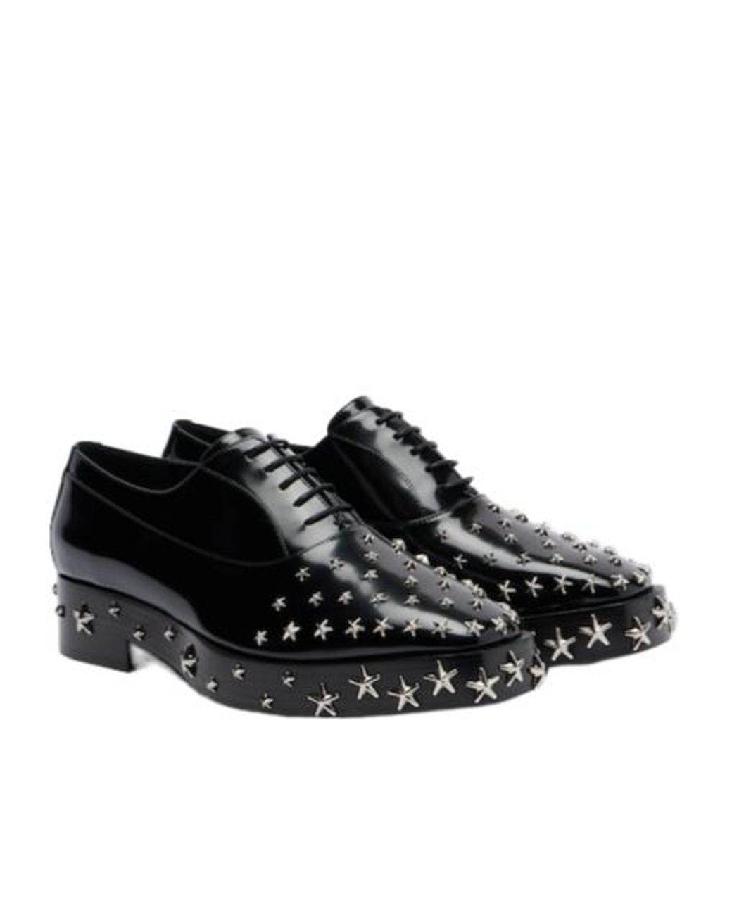 Comme des Garçons Black X Jimmy Choo Embellished Leather Oxford Shoes