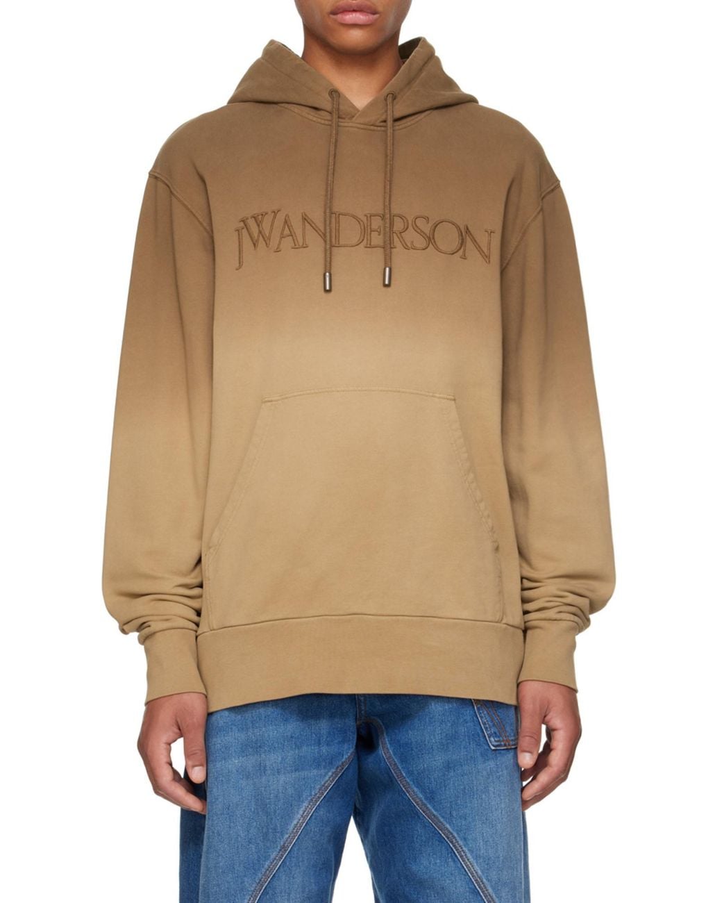 J.W. Anderson Brown Jw Anderson Logo Embroidered Drawstring Hoodie for men