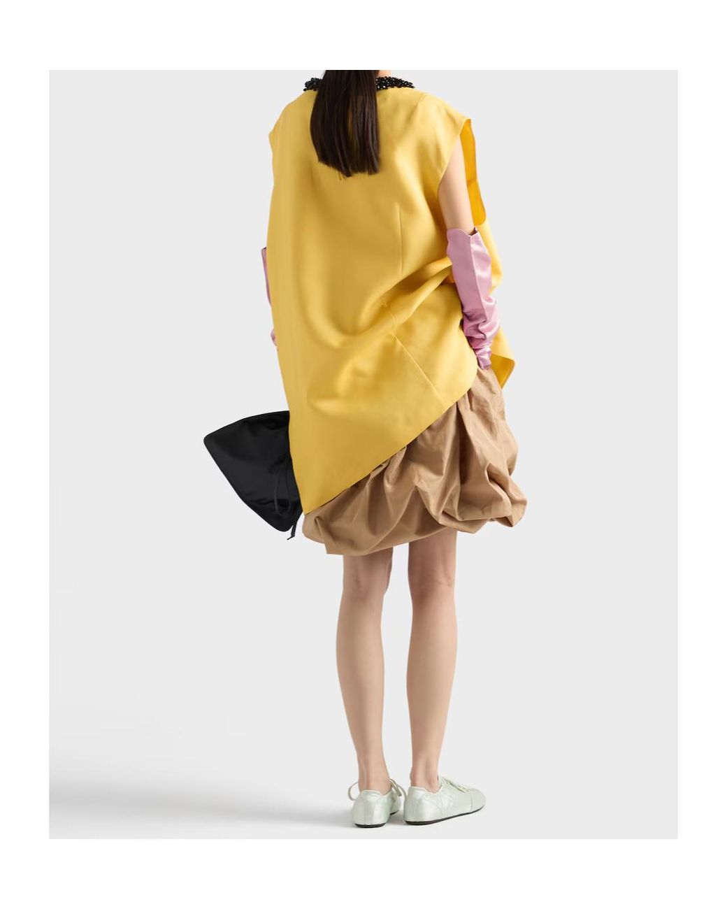 Prada Natural Technical Taffeta Skirt