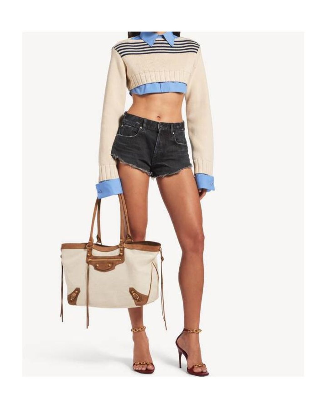 Balenciaga Natural Le City Beach Medium Tote Bag