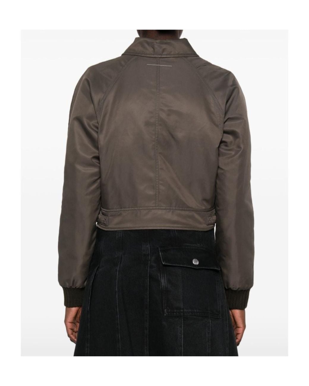 MM6 by Maison Margiela Brown Cropped Zip-Up Jacket