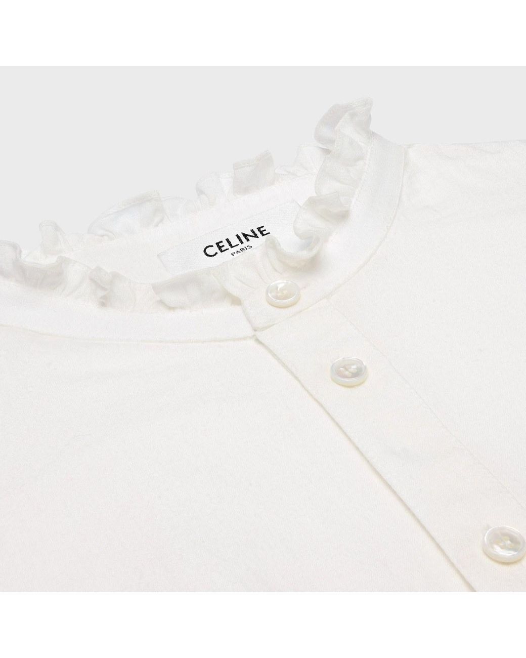 Céline White Embroidered Shirt