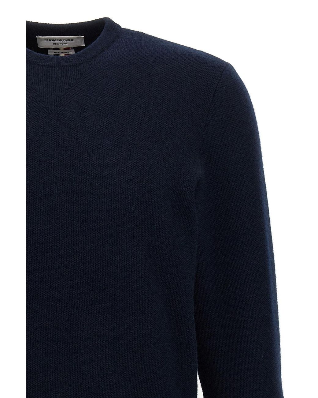 Thom Browne Blue Rwb Stripe V-Neck Knitted Cardigan for men