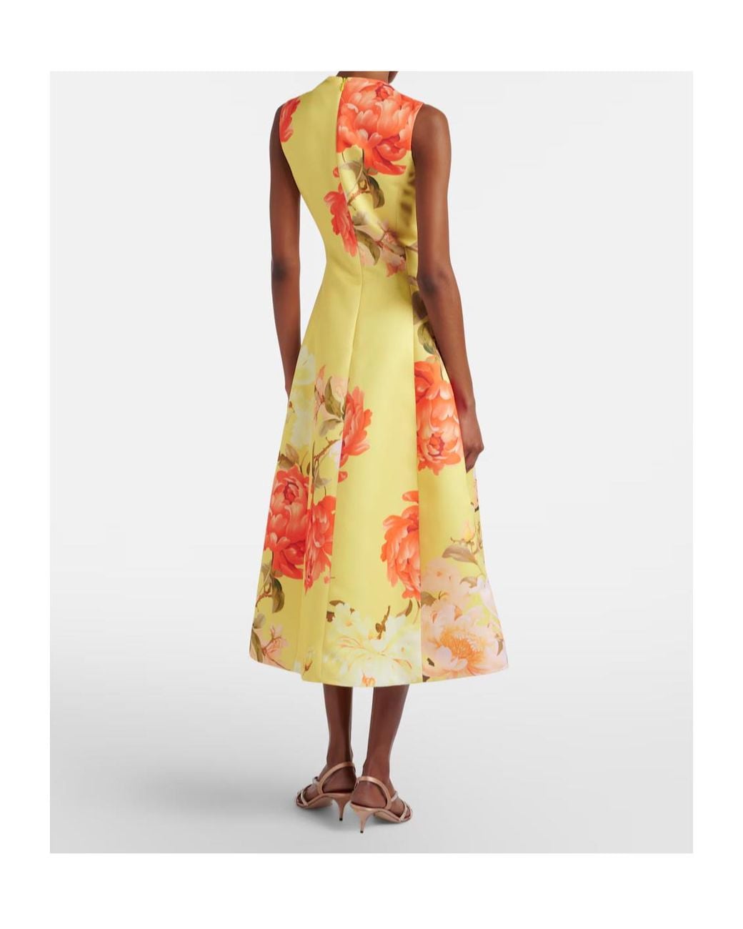 Leo Yellow C Floral Midi Dress