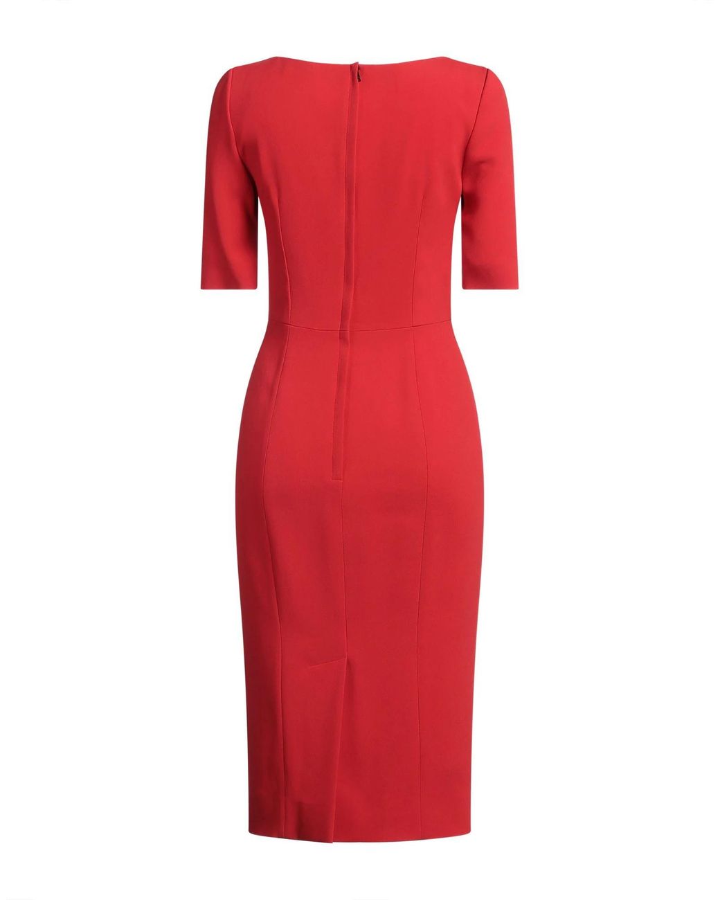 Dolce & Gabbana Red Solid Color Slim-Fit Dress
