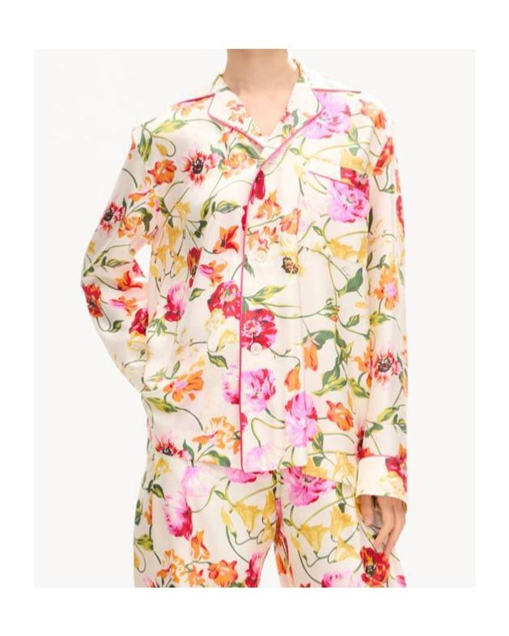 KENZO Red Floral Print Pocket Long-Sleeve Shirt