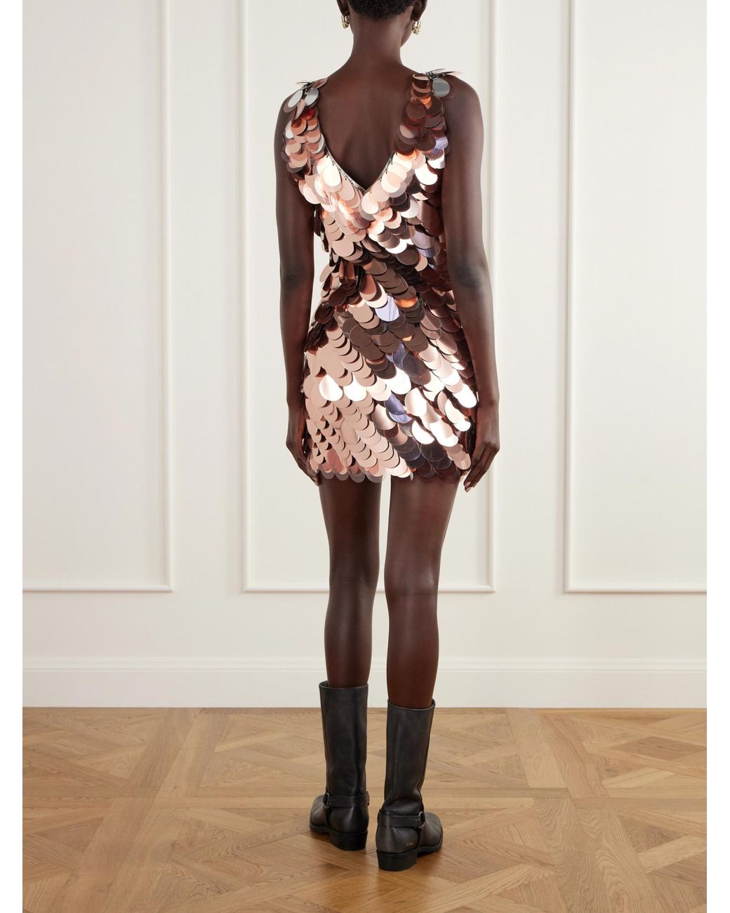 Rabanne Multicolor Sequin-Paneled Mini Dress