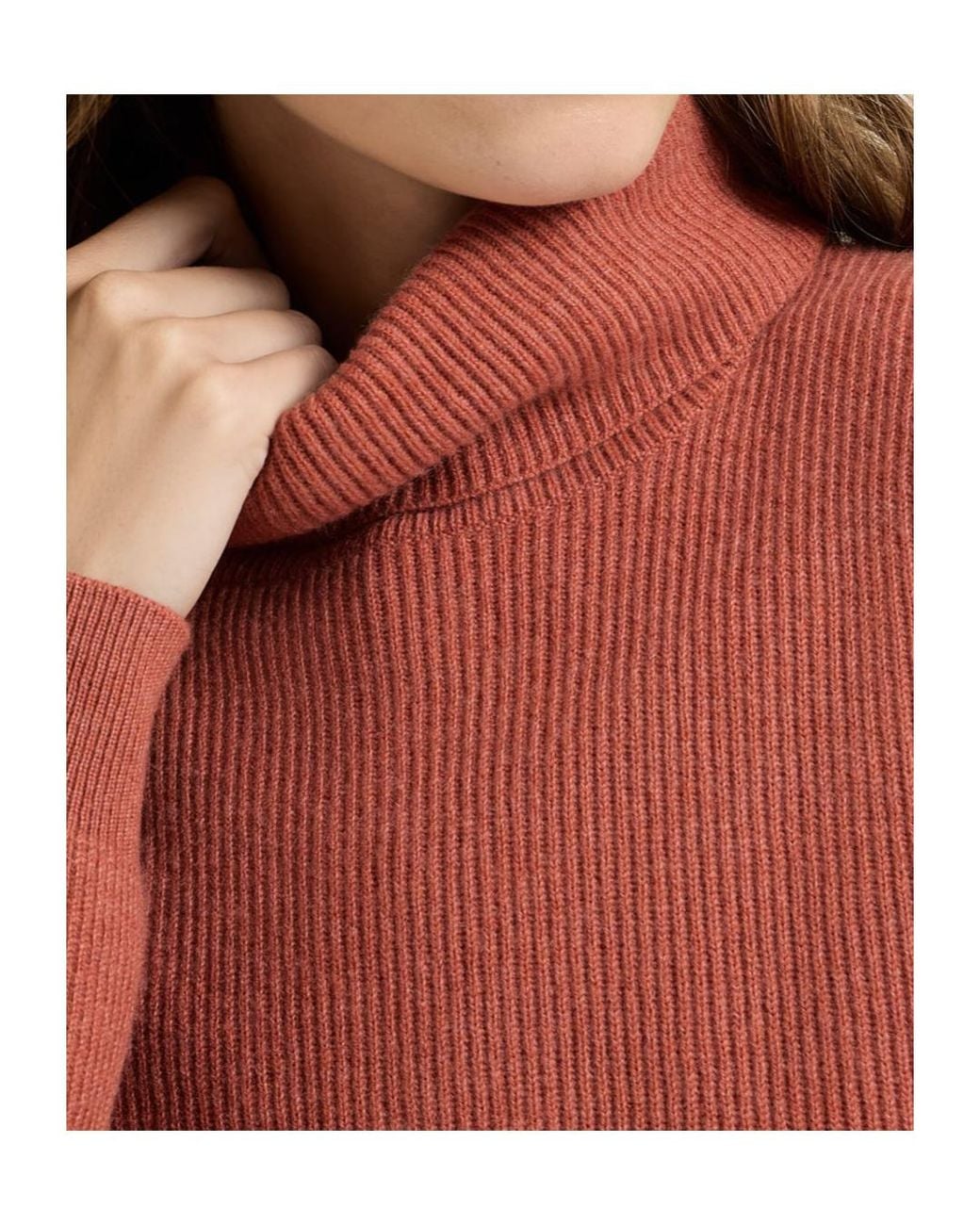 Brunello Cucinelli Red Cashmere English Rib Turtleneck Sweater With Monili
