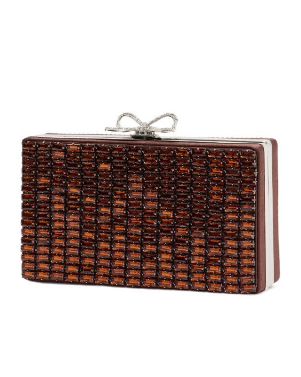 Self-Portrait Brown Chainmail Box Clutch Bag